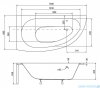 Besco Milena Premium 150x70cm Wanna asymetryczna Lewa+zagłówek+2szt uchwytów